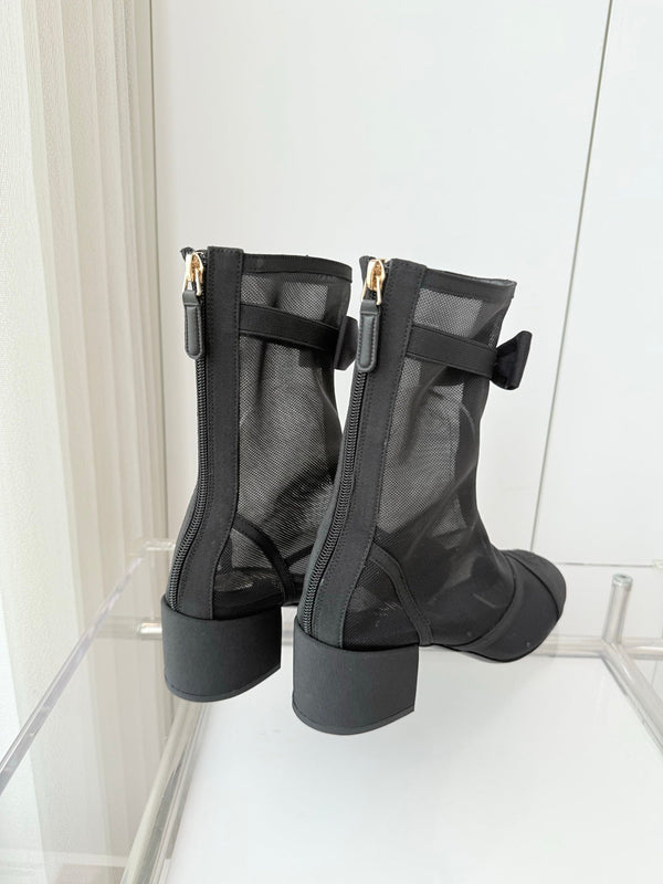 CC 25 Short Boot 55mm Black Mesh Fabric 411468