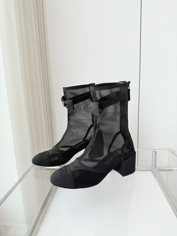 CC 25 Short Boot 55mm Black Mesh Fabric 411468
