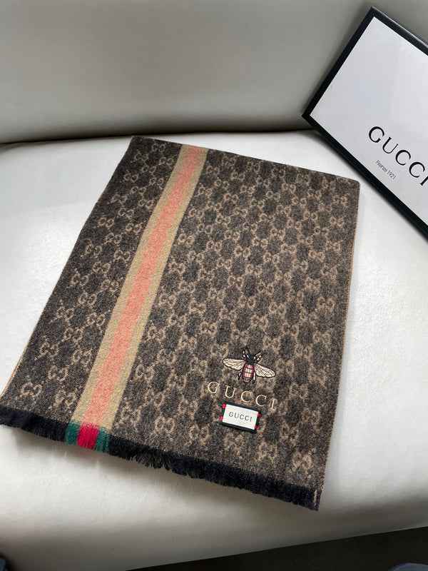 SCIARPA 180 CM IN CASHMERE MONOGRAM MARRONE 402214