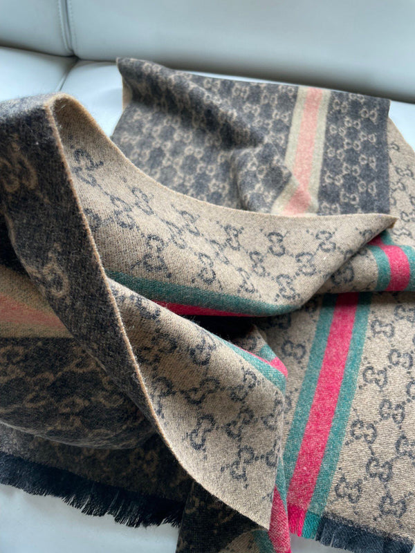 SCIARPA 180 CM IN CASHMERE MONOGRAM MARRONE 402214