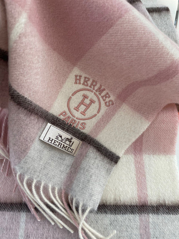 Scarf 180 CM In Light Grey White Mix Light Pink Caro Cashmere