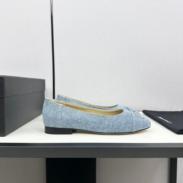 cc ballet flat light blue denim 166814