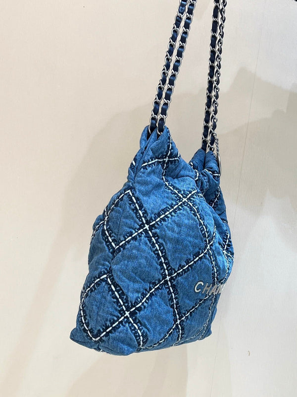 cc 24p denim cucito hardware argento