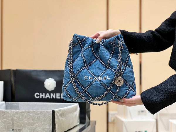 cc 24p denim cucito hardware argento