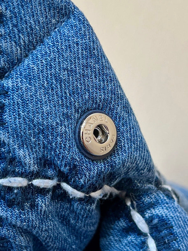 cc 24p denim cucito hardware argento