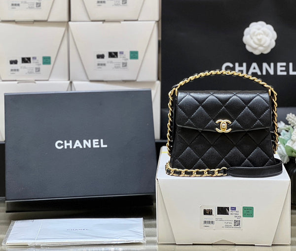 24s 31 ruecambon 15cm black caviar leather