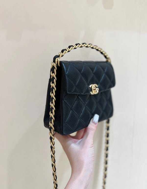 24s 31 ruecambon 15cm black caviar leather