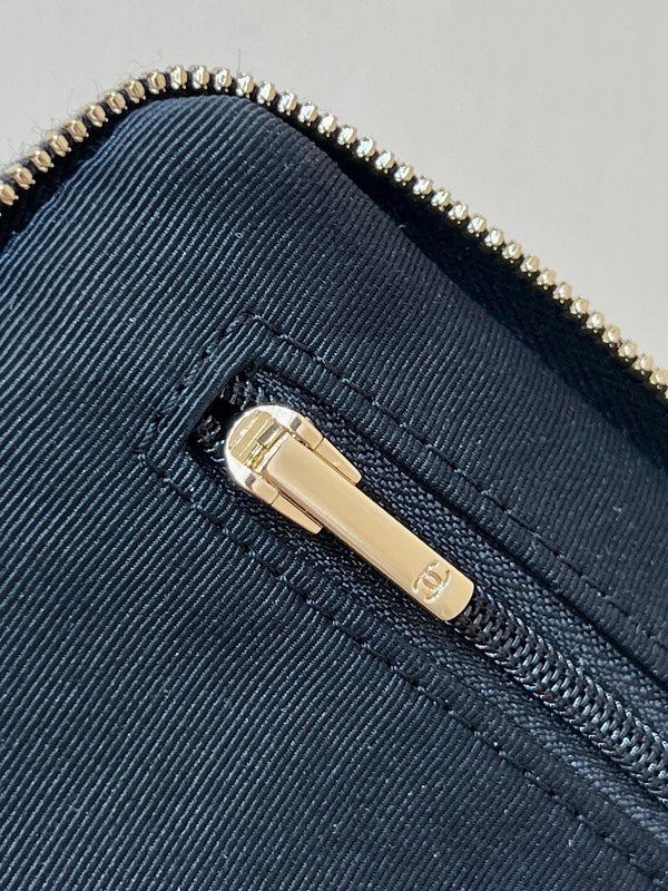 CC 24K Handle Camera Bag 23cm Black Lambskin Light GHW