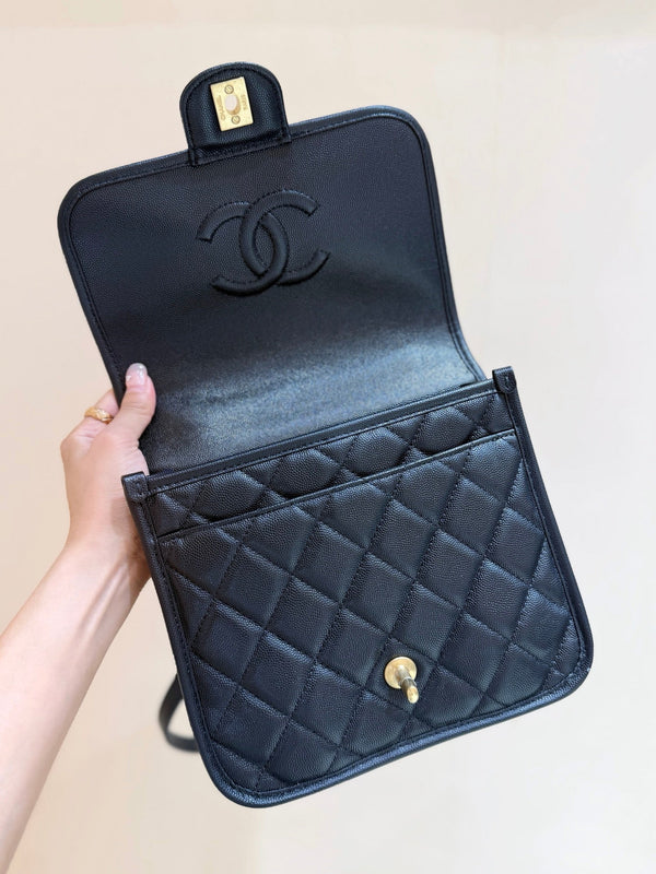 CC 25s Backpack 22 black calfskin