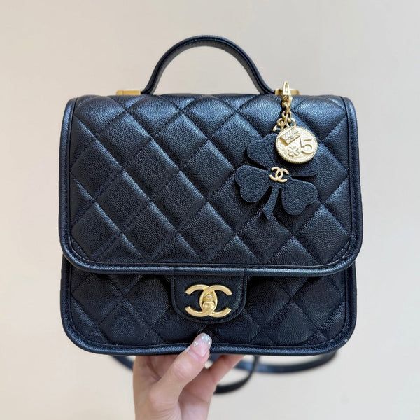 CC 25s Backpack 22 black calfskin