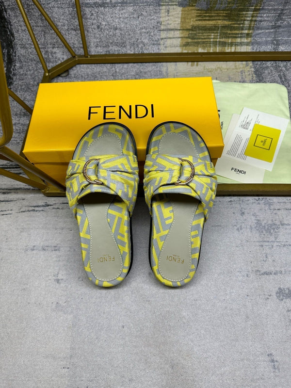 FF Feel 10 Yellow Grey FF jacquard Slide