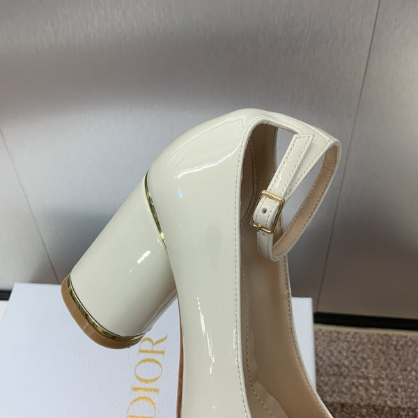 CD Miss Dior Pump 85mm Glossy White Cowhide