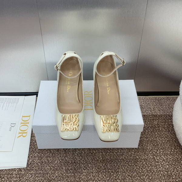 CD Miss Dior Pump 85mm Glossy White Cowhide