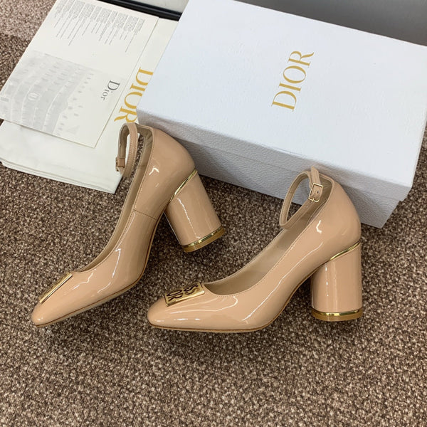 CD Miss Dior Pump 85mm Glossy Beige Cowhide