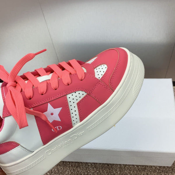 CD Star Platform Sneaker 35mm Coral Pink Calfskin