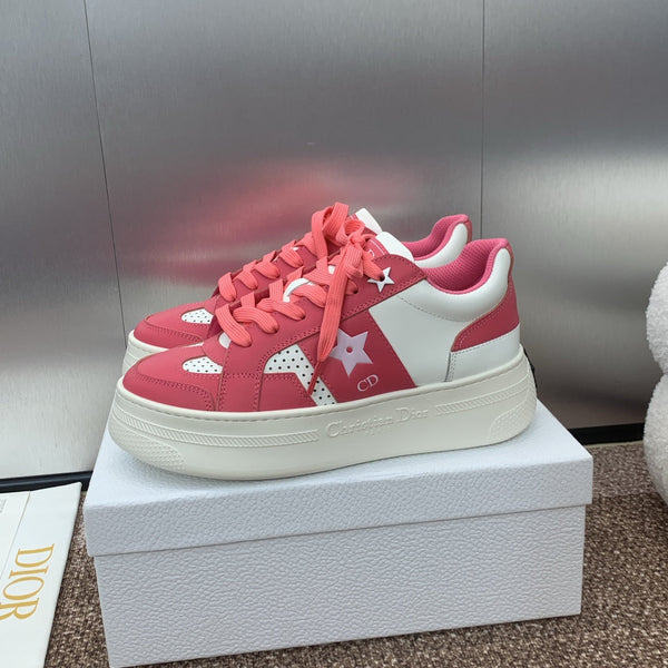 CD Star Platform Sneaker 35mm Coral Pink Calfskin
