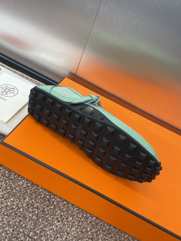 HM 25C Kichu Ballet Flat Mint Green Fabric with Calfskin 208282