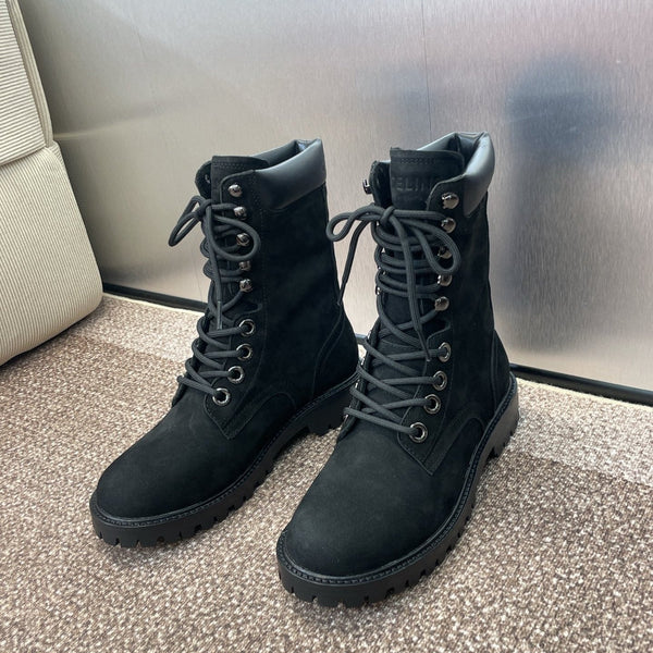 CELINE Ankle Boots Black Suede 433389