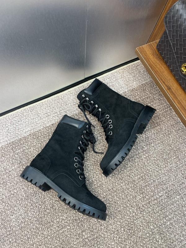 CELINE Ankle Boots Black Suede 433389