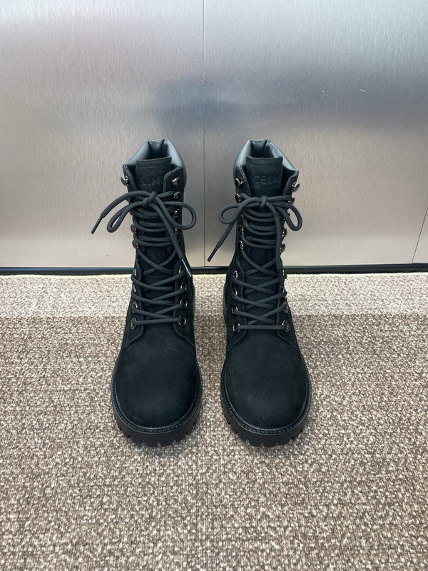 CELINE Ankle Boots Black Suede 433389