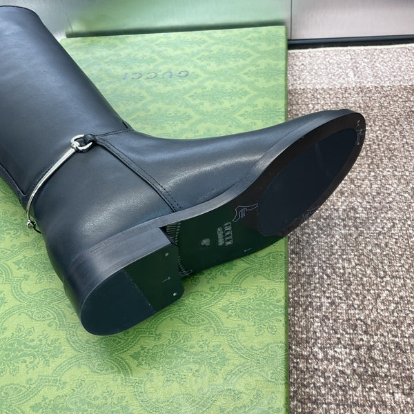 GG Women's Boot With Slim Horsebit 2.5cm Black Leather 508911