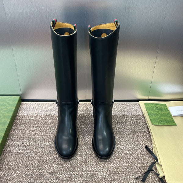 GG Women's Boot With Slim Horsebit 2.5cm Black Leather 508911