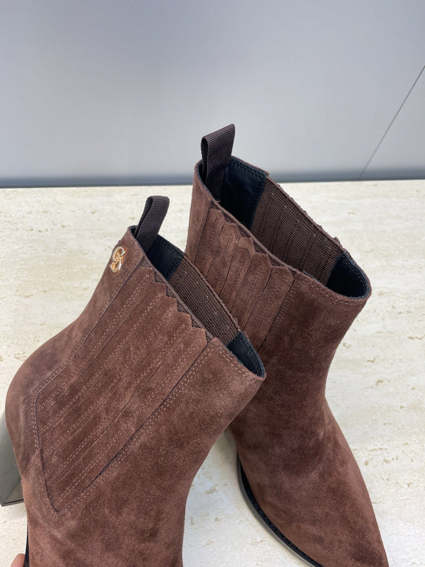 Dior 2025 D-West Chelsea Boots Chocolate Brown Suede 508544