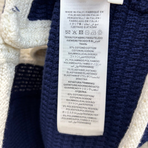 Gucci 25 Knitted Short-sleeved Cardigan Navy Blue Cotton