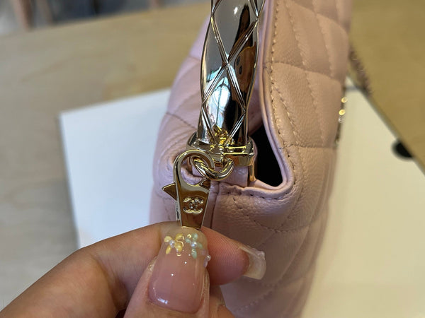 CC Handle Vintage Bag 19cm Pink Caviar 277777 GHW