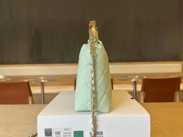 CC Handle Vintage Bag 19cm Mint Green Caviar 277776 GHW
