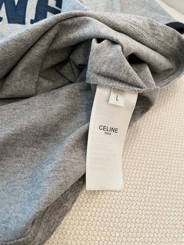 Celine "CELINE PARIS" T-shirt Gray Black Blue cotton