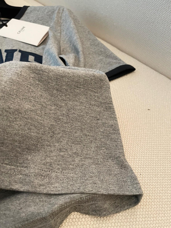 Celine "CELINE PARIS" T-shirt Gray Black Blue cotton