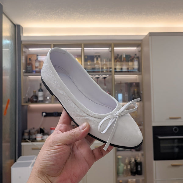 Balen 25 bow ballet flat white sheepskin 184479