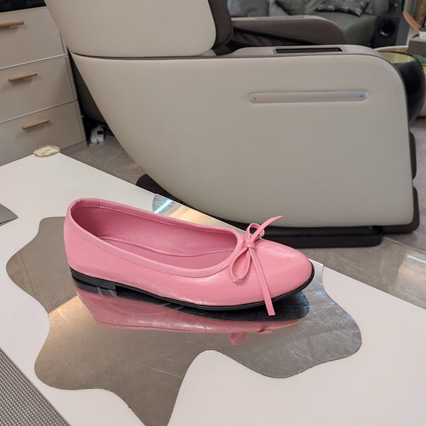 Ballerina Balen 25 con fiocco in pelle di pecora rosa 184480