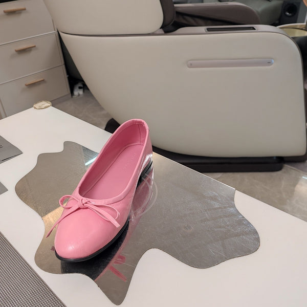 Ballerina Balen 25 con fiocco in pelle di pecora rosa 184480