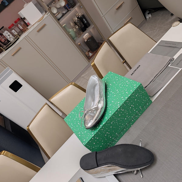 Balen 25 bow ballet flat silver sheepskin 184481