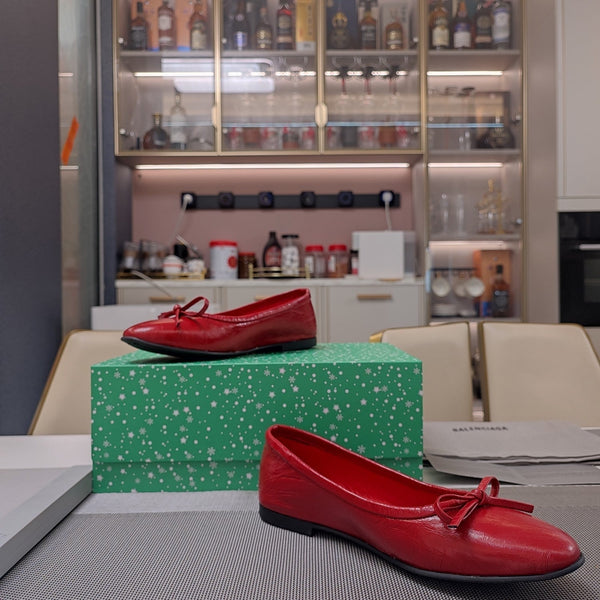 Balen 25 bow ballet flat red sheepskin 184482