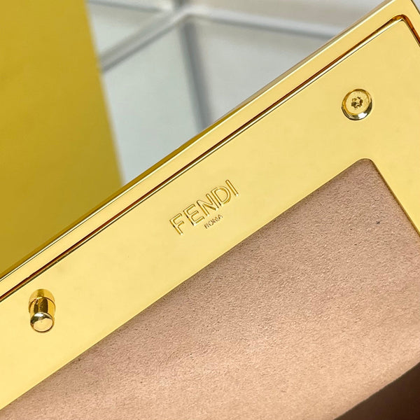 FIRST SMALL 26 IN WHITE WOOL AND CAMEL BROWN RAFFIA CALFSKIN TRIM