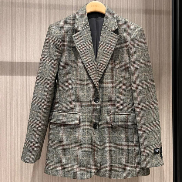 Gucci Plaid Suit Jacket Wool