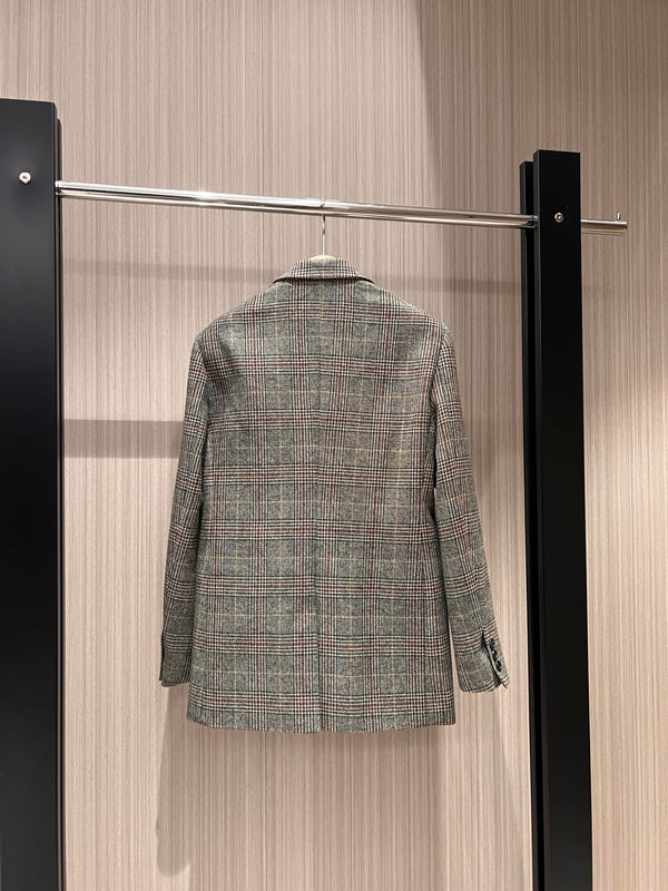 Gucci Plaid Suit Jacket Wool