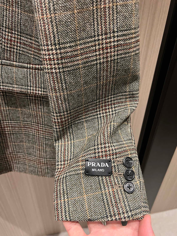 Gucci Plaid Suit Jacket Wool