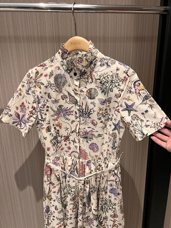 CD Print Long Skirt Multicolor Cotton