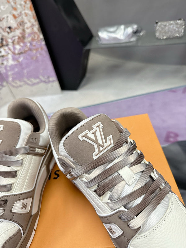 LV Trainer Sneaker Brown Grey Cowhide