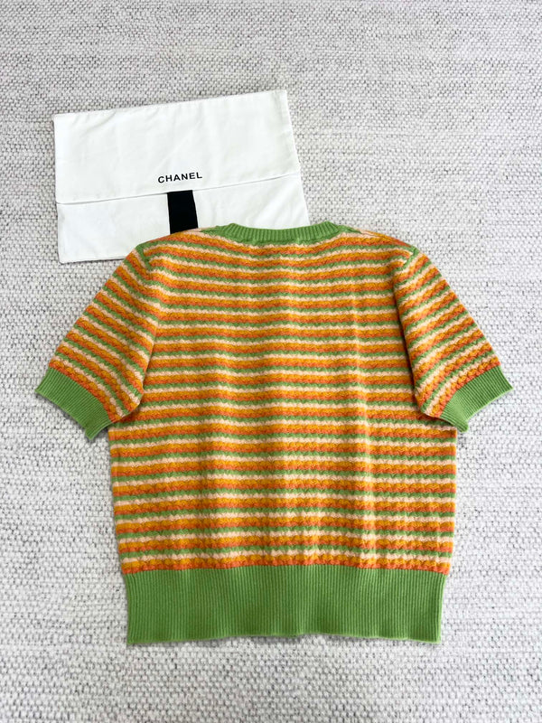 CC Short Cardigan Multicolor Wool Cashmere