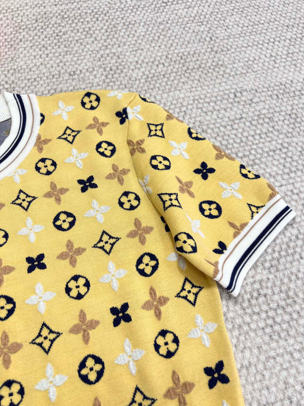 LV Monogram Kaleidoscope T Shirt Yellow Cotton