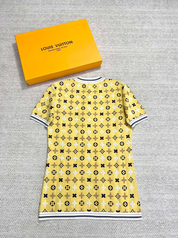 LV Monogram Kaleidoscope T Shirt Yellow Cotton