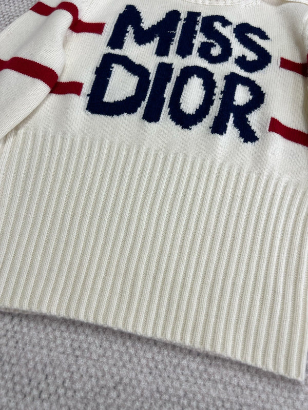 Maglione a collo alto CD Bianco Blu Rosso Lana Cashmere