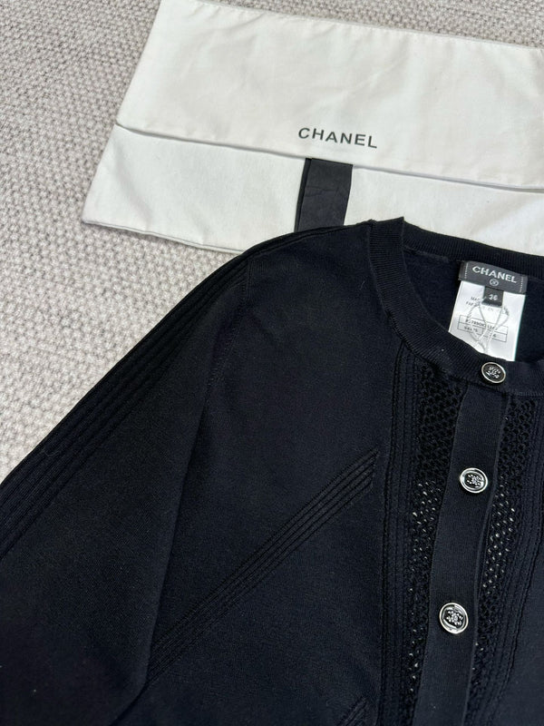 CC Cardigan In Black Wool Viscose