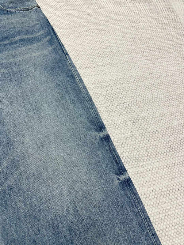 Jeans a gamba larga Celine in cotone azzurro