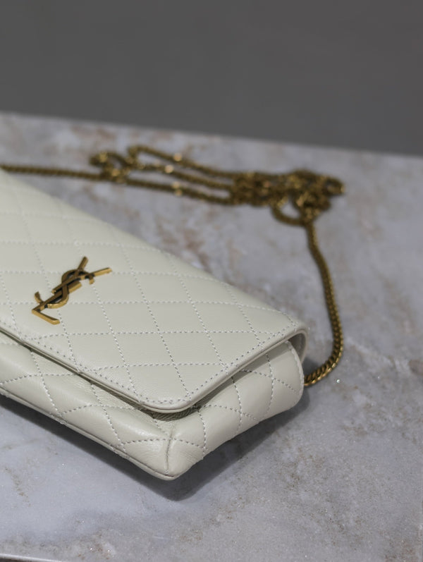 Prada Gaby Phone Bag 19cm White Quilted Leather GHW